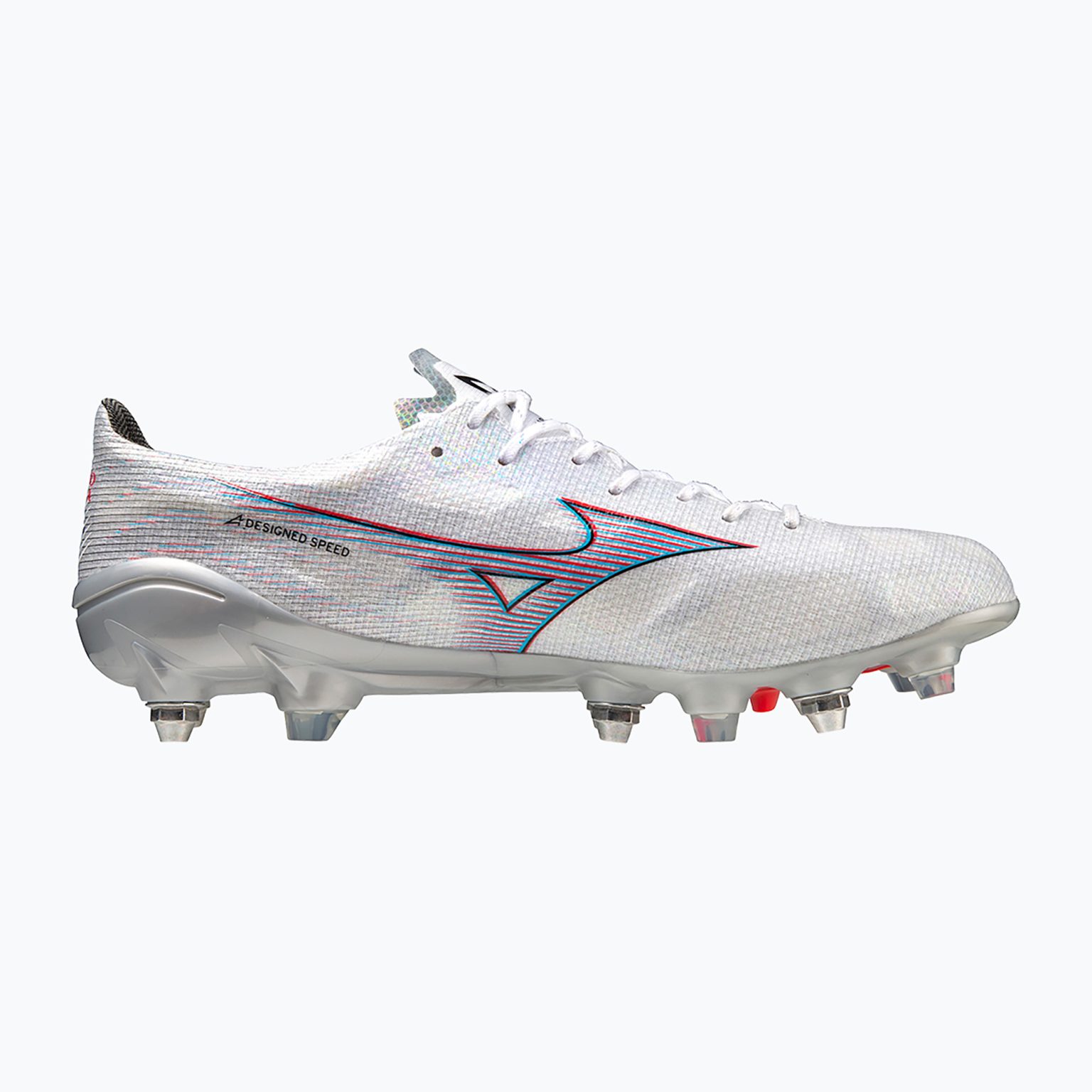 Мъжки футболни обувки Mizuno Alpha JP Mix white/ignition red/ 801 c