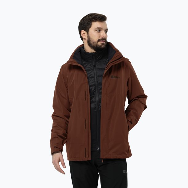 Мъжко дъждобранно яке Jack Wolfskin Feldberg Luntal 3in1 carmine