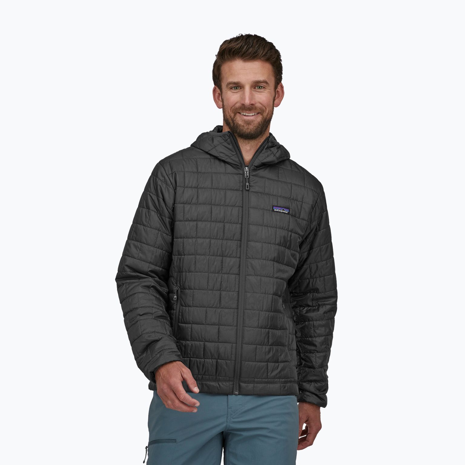 Мъжко изолирано яке Patagonia Nano Puff Hoody forge grey