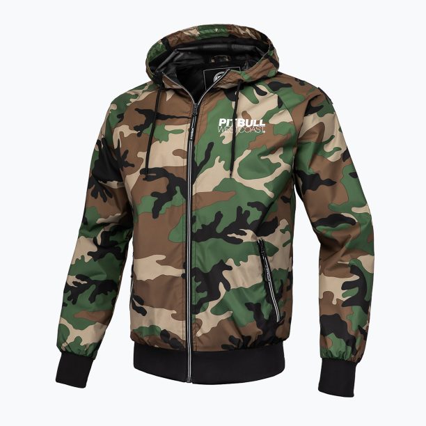 Мъжко яке Pitbull West Coast Athletic с качулка от найлон woodland camo