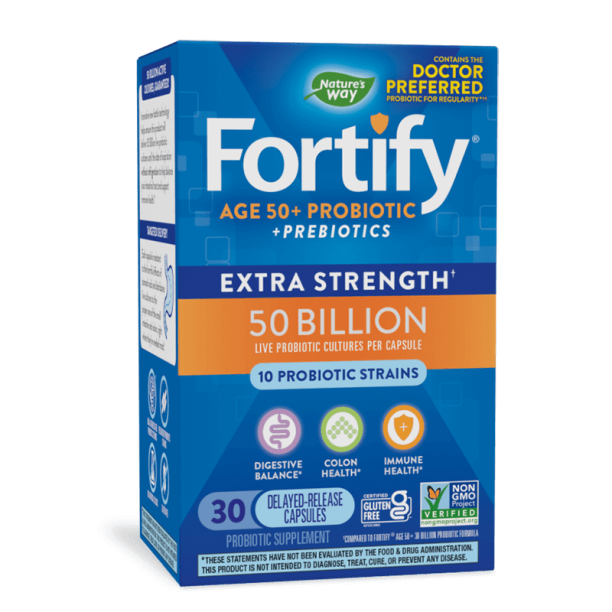 Пробиотик + пребиотици 50+ високо дозирани - Fortify Age 50+ Probiotic Extra Strength