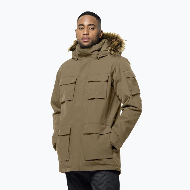 Пухено яке Jack Wolfskin за мъже Glacier Canyon Parka brown 1107674_5136