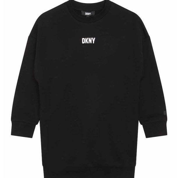 Рокля тип суитшърт с лого DKNY