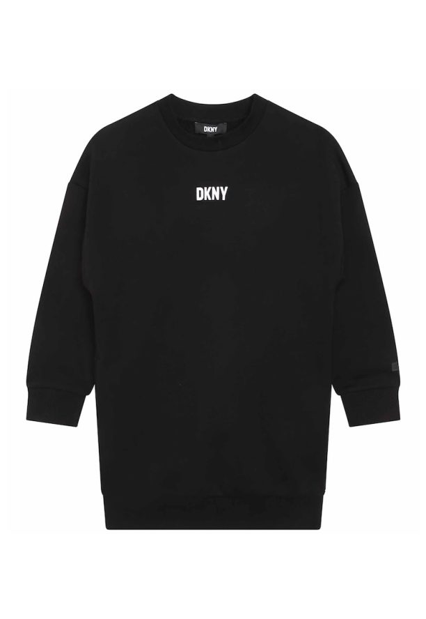 Рокля тип суитшърт с лого DKNY