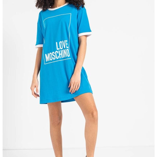 Рокля тип тениска с лого Love Moschino