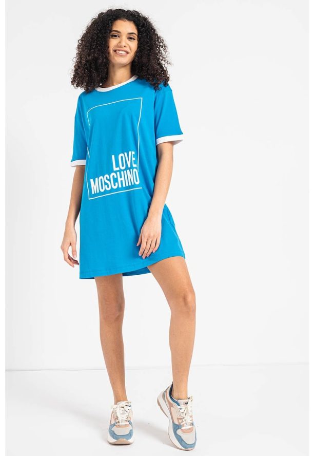 Рокля тип тениска с лого Love Moschino