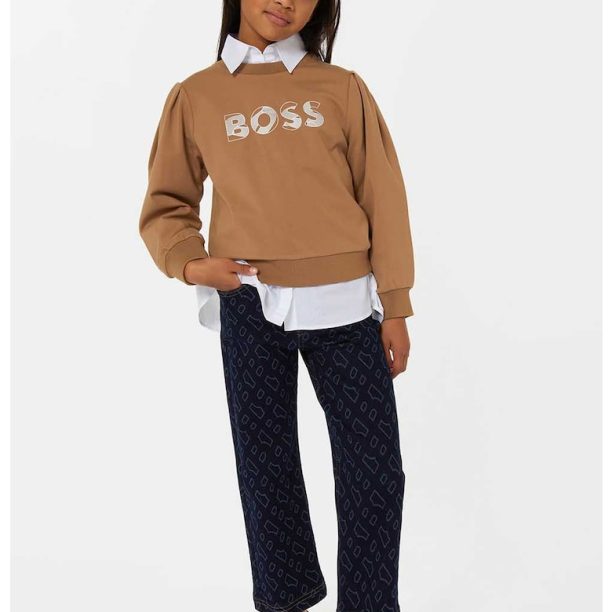 BOSS - Памучна риза с джобове BOSS Kidswear