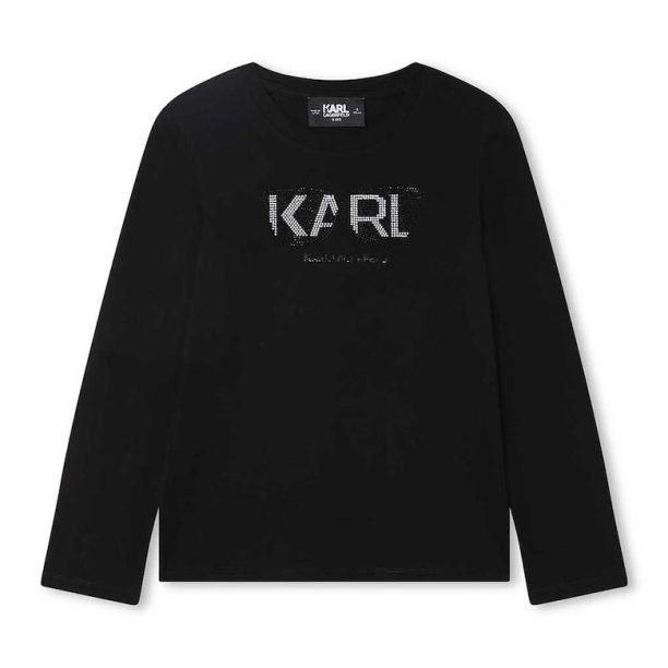 Блуза с декоративни камъни KARL LAGERFELD KIDS