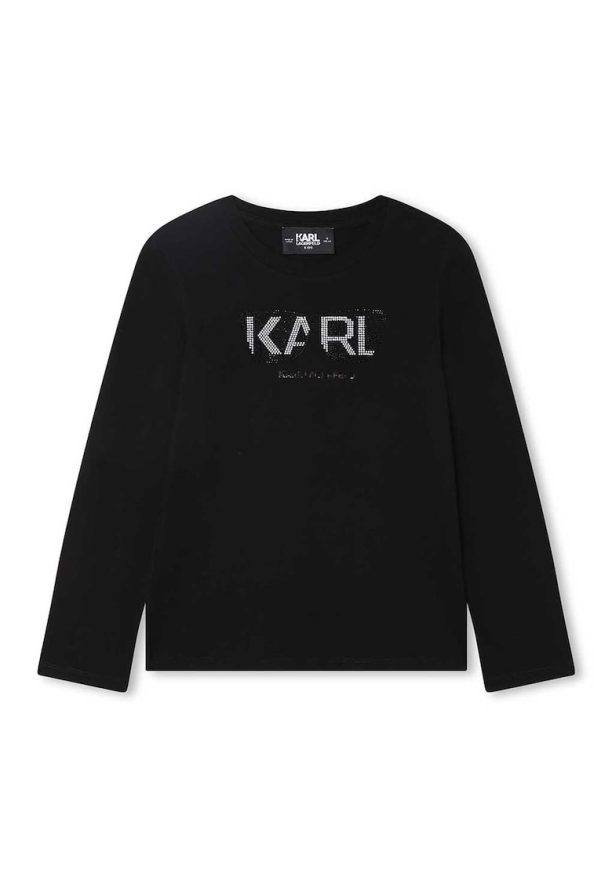 Блуза с декоративни камъни KARL LAGERFELD KIDS