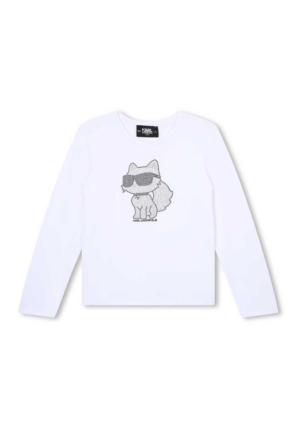 Блуза с декоративни камъни KARL LAGERFELD KIDS