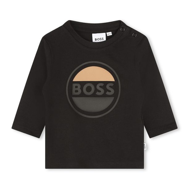 Блуза с овално деколте и лого BOSS Kidswear