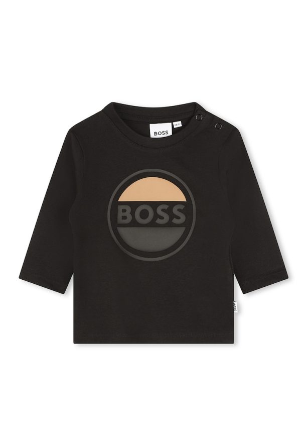 Блуза с овално деколте и лого BOSS Kidswear