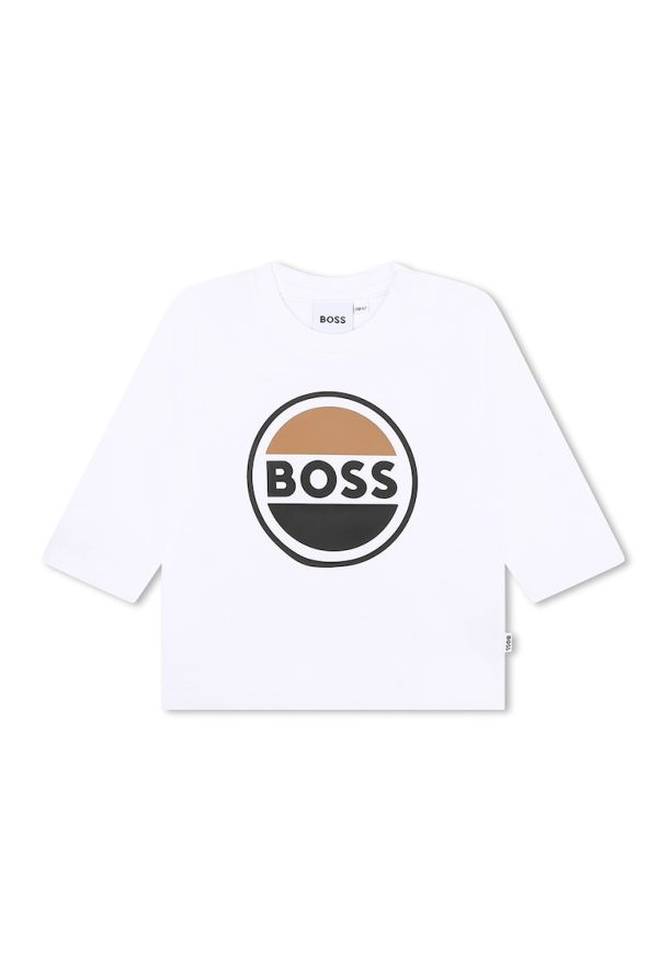 Блуза с овално деколте и лого BOSS Kidswear