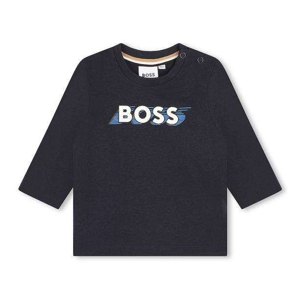 Блуза с овално деколте и лого BOSS Kidswear