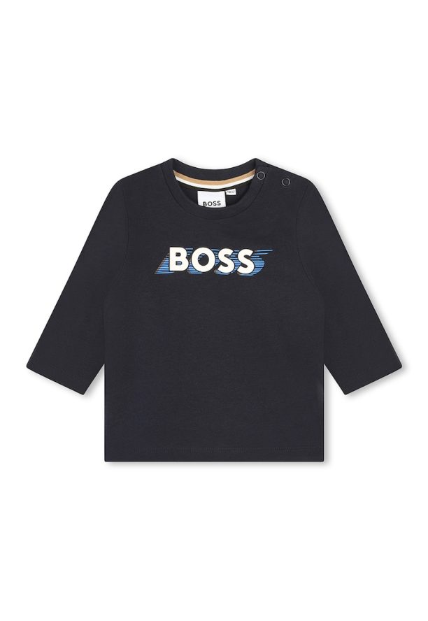 Блуза с овално деколте и лого BOSS Kidswear