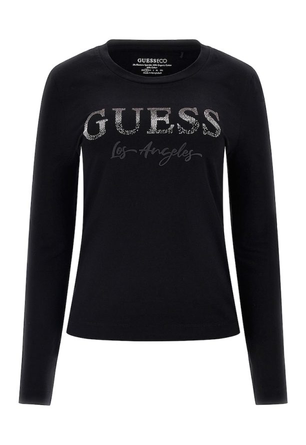 Блуза с памук с лого GUESS JEANS