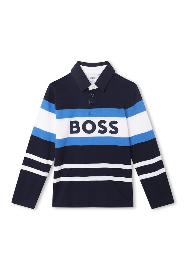 Блуза с яка и лого BOSS Kidswear