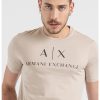 Вталена памучна тениска с лого ARMANI EXCHANGE