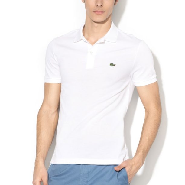 Вталена тениска от пике с яка PH4012-00-031 Lacoste