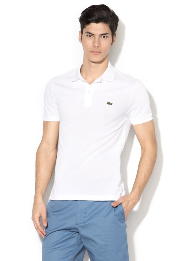 Вталена тениска от пике с яка PH4012-00-031 Lacoste