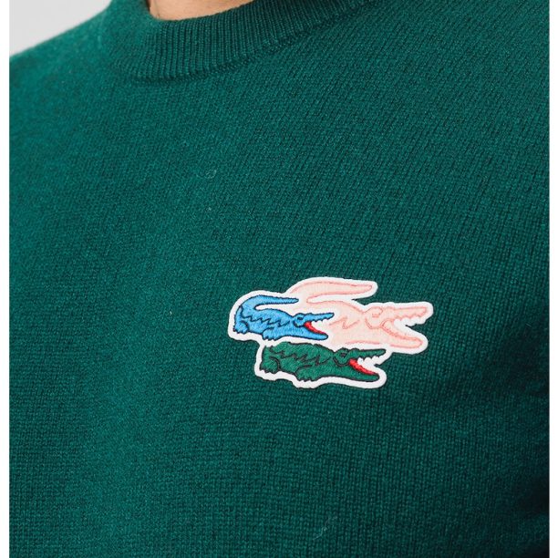 Вълнен пуловер с цветен блок Lacoste