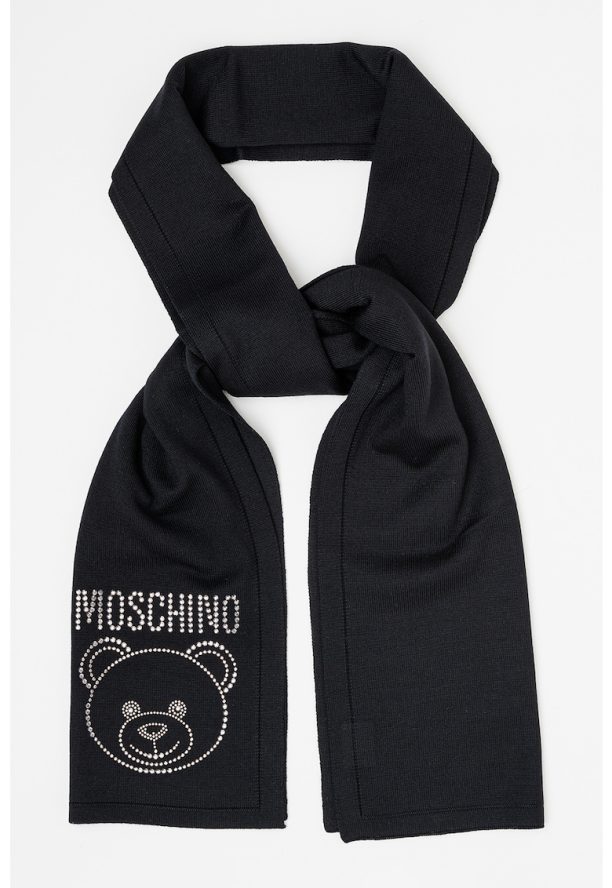 Вълнен шал с декоративни камъни Moschino