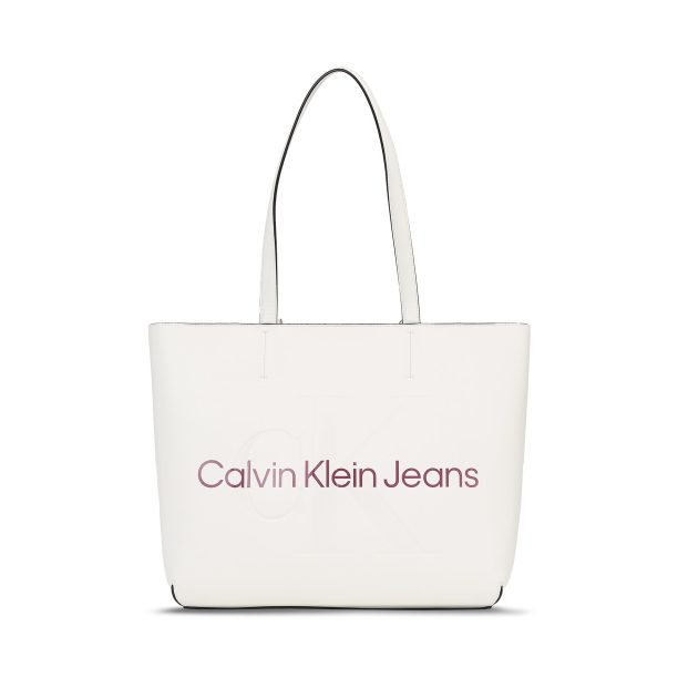 Дамска чанта Calvin Klein Jeans в Екрю цвят