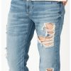 Дънки с ниска талия и захабен ефект GUESS JEANS