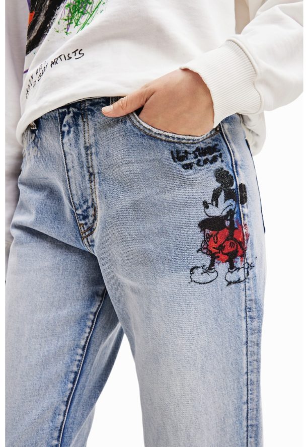 Дънки със стандартна кройка и щампа на Mickey Mouse DESIGUAL