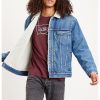 Дънково яке с подплата от еко кожа Levis