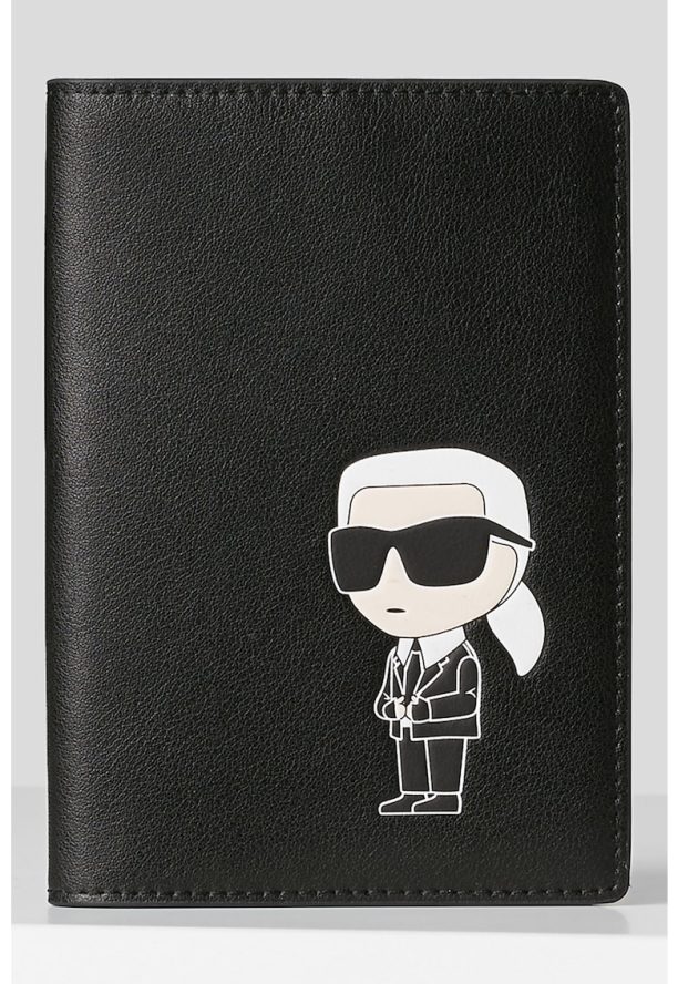 Кожен калъф за паспорт Ikonik Karl Lagerfeld