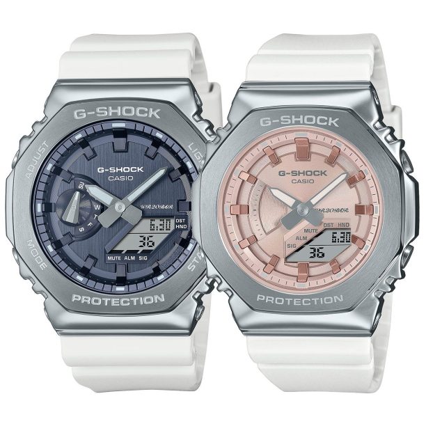 Комплект часовници за двойки Casio G-Shock GM-2100WS-7AER & GM-S2100WS-7AER - Подарък