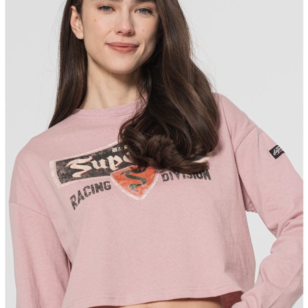 Къс суитшърт Boho с паднали ръкави SUPERDRY