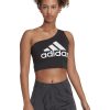 Къс топ с едно рамо и лого adidas Sportswear