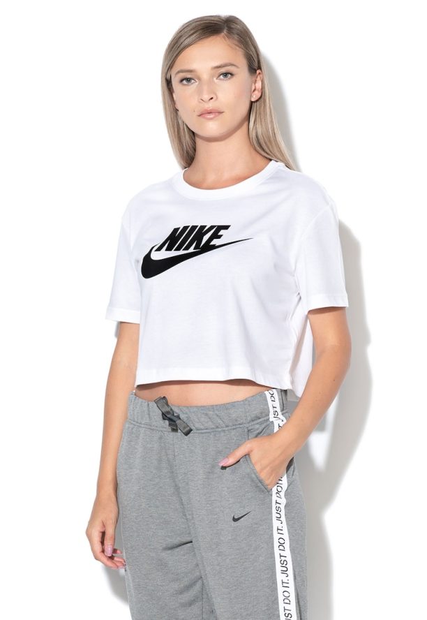 Къса памучна тениска Essentials с лого Nike