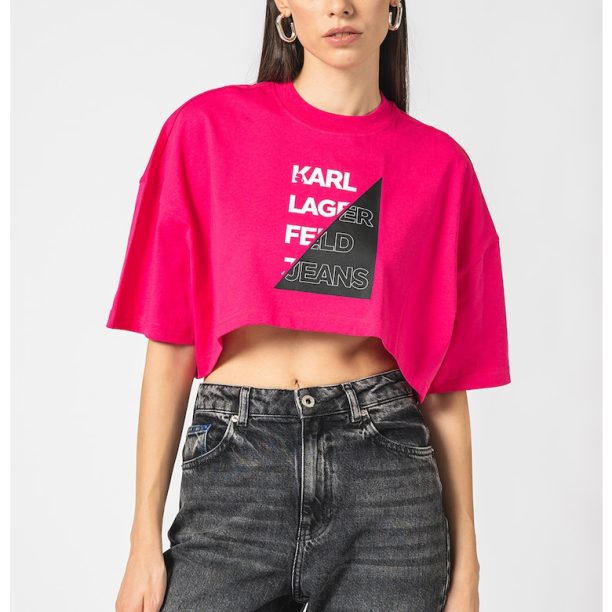 Къса тениска на лога KARL LAGERFELD JEANS