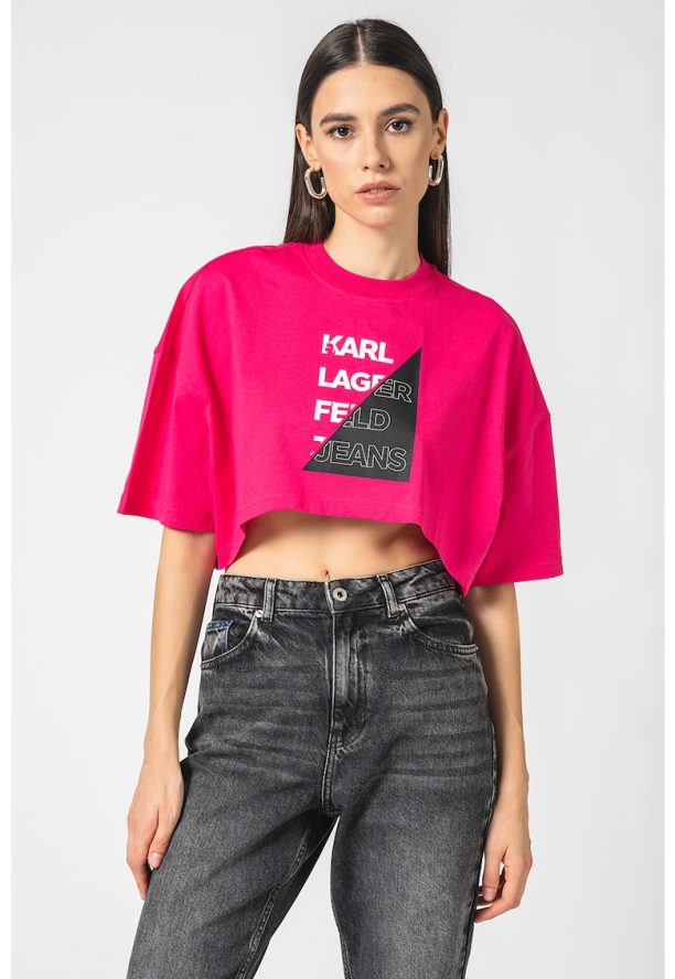 Къса тениска на лога KARL LAGERFELD JEANS