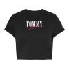 Къса тениска от органичен памук с лого Tommy Jeans