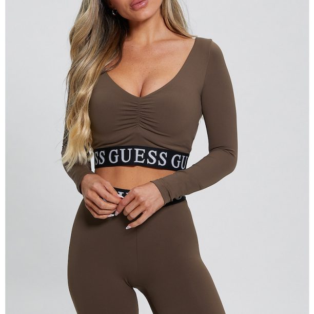 Къса фитнес блуза с лого Guess