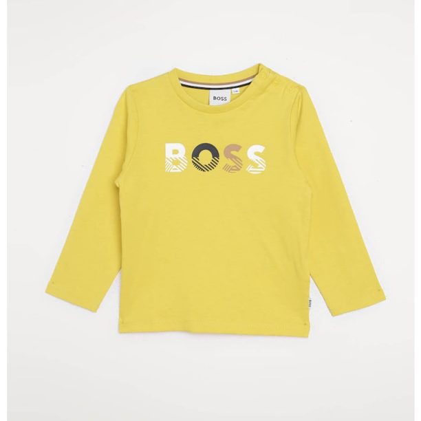 Памучна блуза с лого BOSS Kidswear