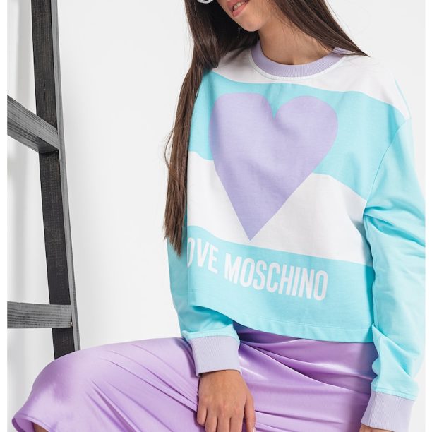 Памучна блуза с уголемено лого Love Moschino