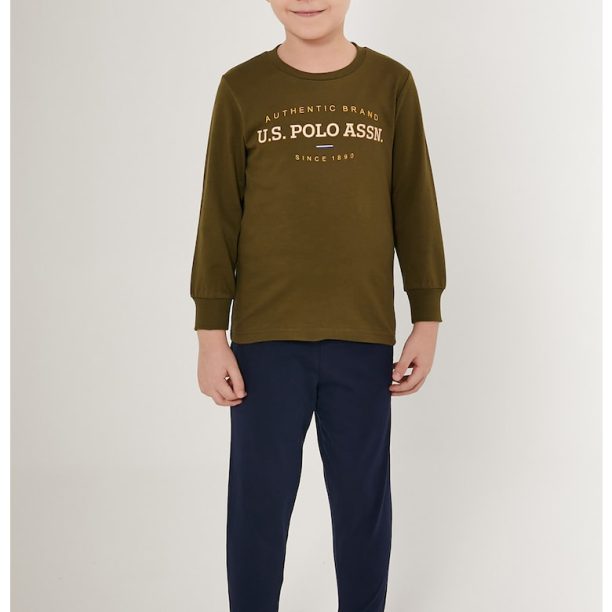 Памучна пижама с лого US Polo Assn