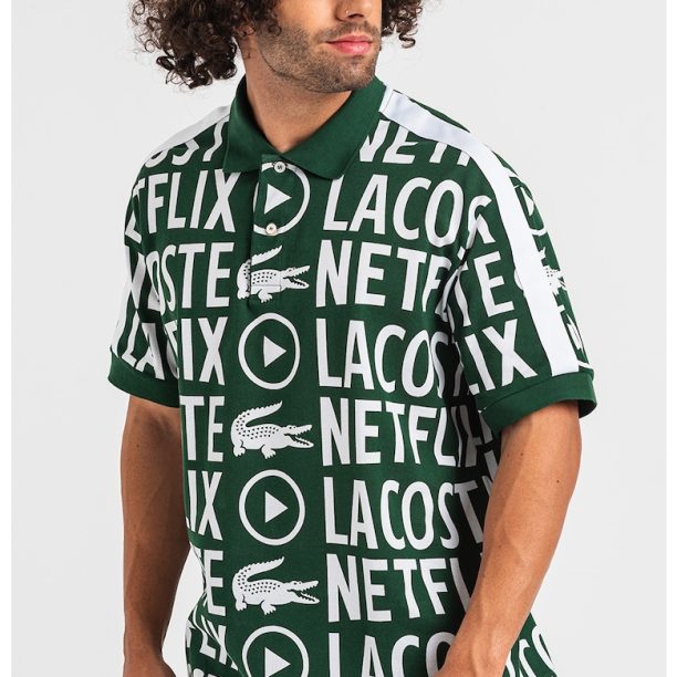 Памучна тениска Netflix с яка Lacoste