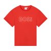 Памучна тениска на лога BOSS Kidswear