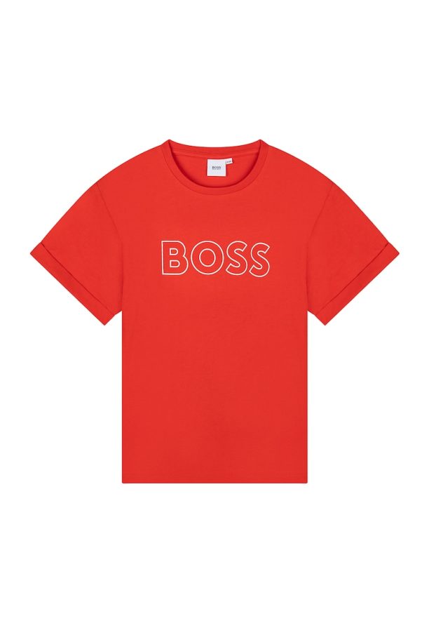 Памучна тениска на лога BOSS Kidswear