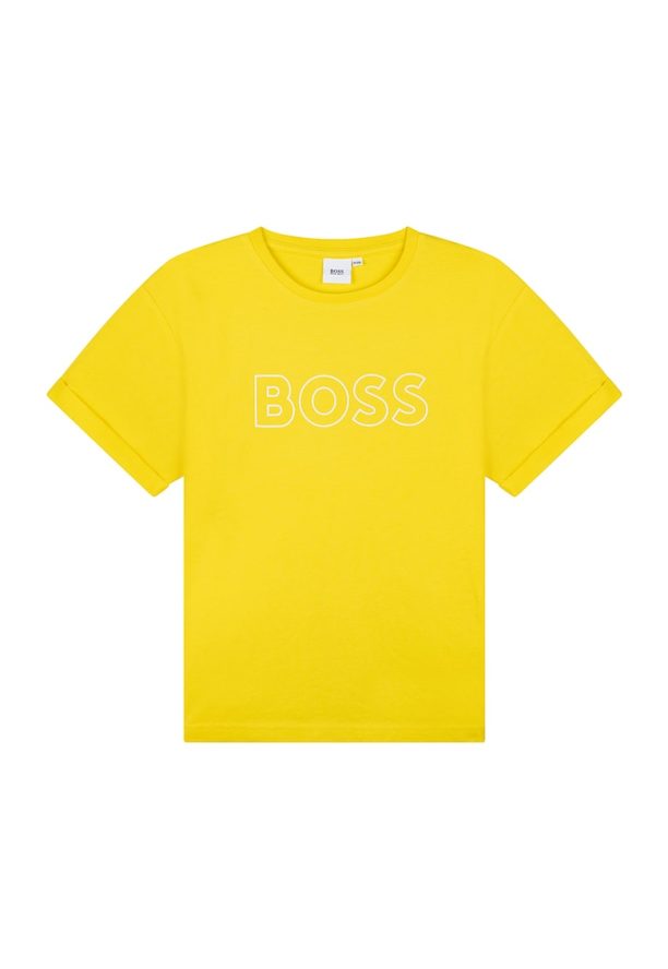 Памучна тениска на лога BOSS Kidswear