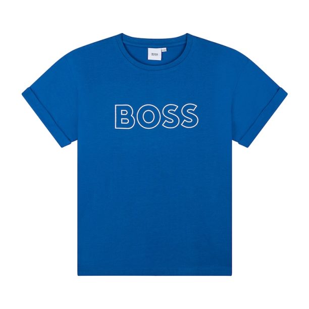 Памучна тениска на лога BOSS Kidswear