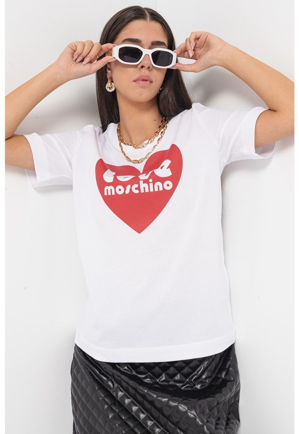 Памучна тениска на лога Love Moschino