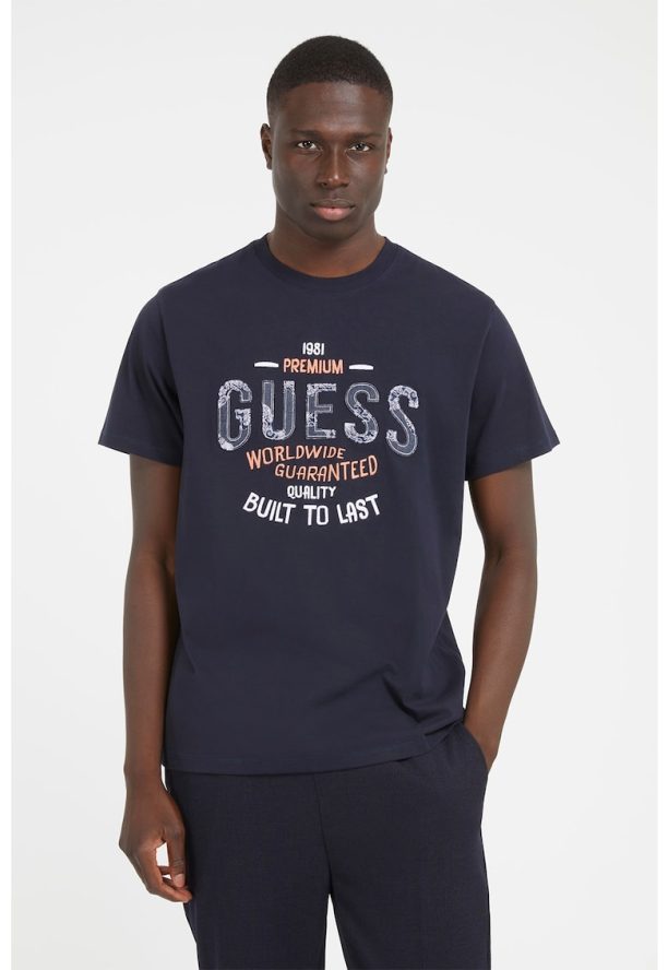 Памучна тениска с лого GUESS JEANS