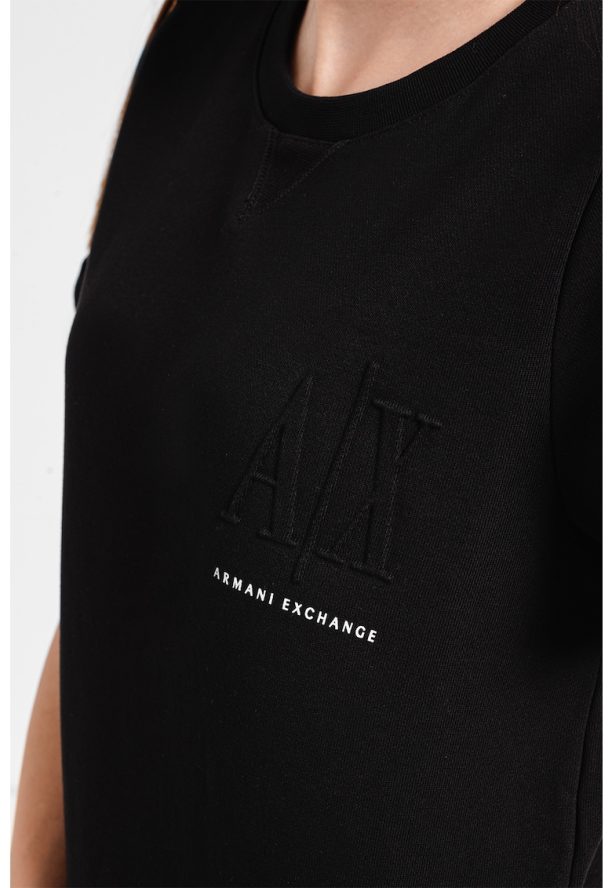 Памучна тениска с овално деколте ARMANI EXCHANGE